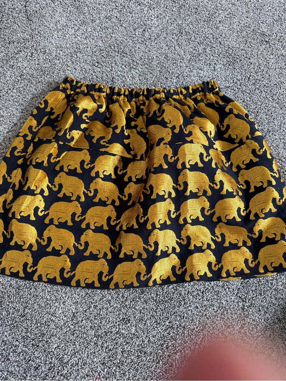 J.Crew Crewcuts Kids Gold Elephant parade Print Skirt